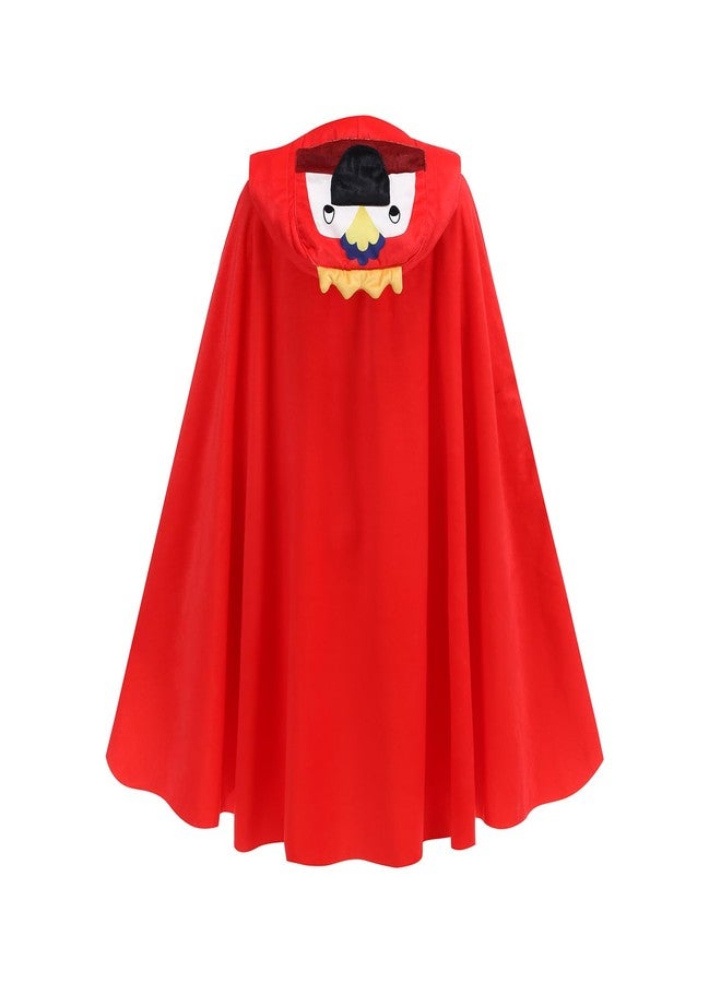 HAPNBCELE Parrot Costume for Kids, Rainbow Bird Wings Shawl Dress Up Cute Animal Cape Role Play Halloween Party for Boy Girl (29.52Inch/75cm, Red) - Image 2